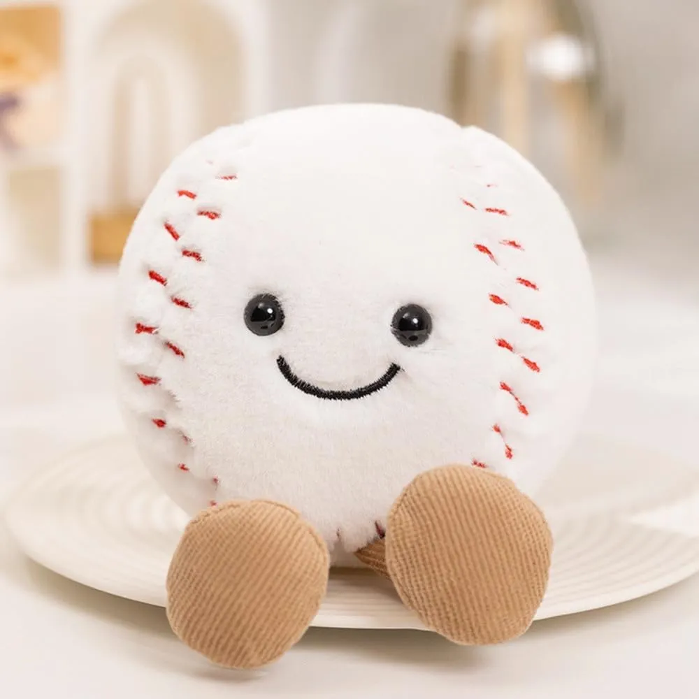5.5 inch Stuffed Sports Balls Toy, Mini with Feet Creative Football Doll Fun Cute Plush Doll Toy,Plush Stuffed Spherical Soft Toys Sports Throw PillowCushion,Kids Toys Gift (Volleyball)