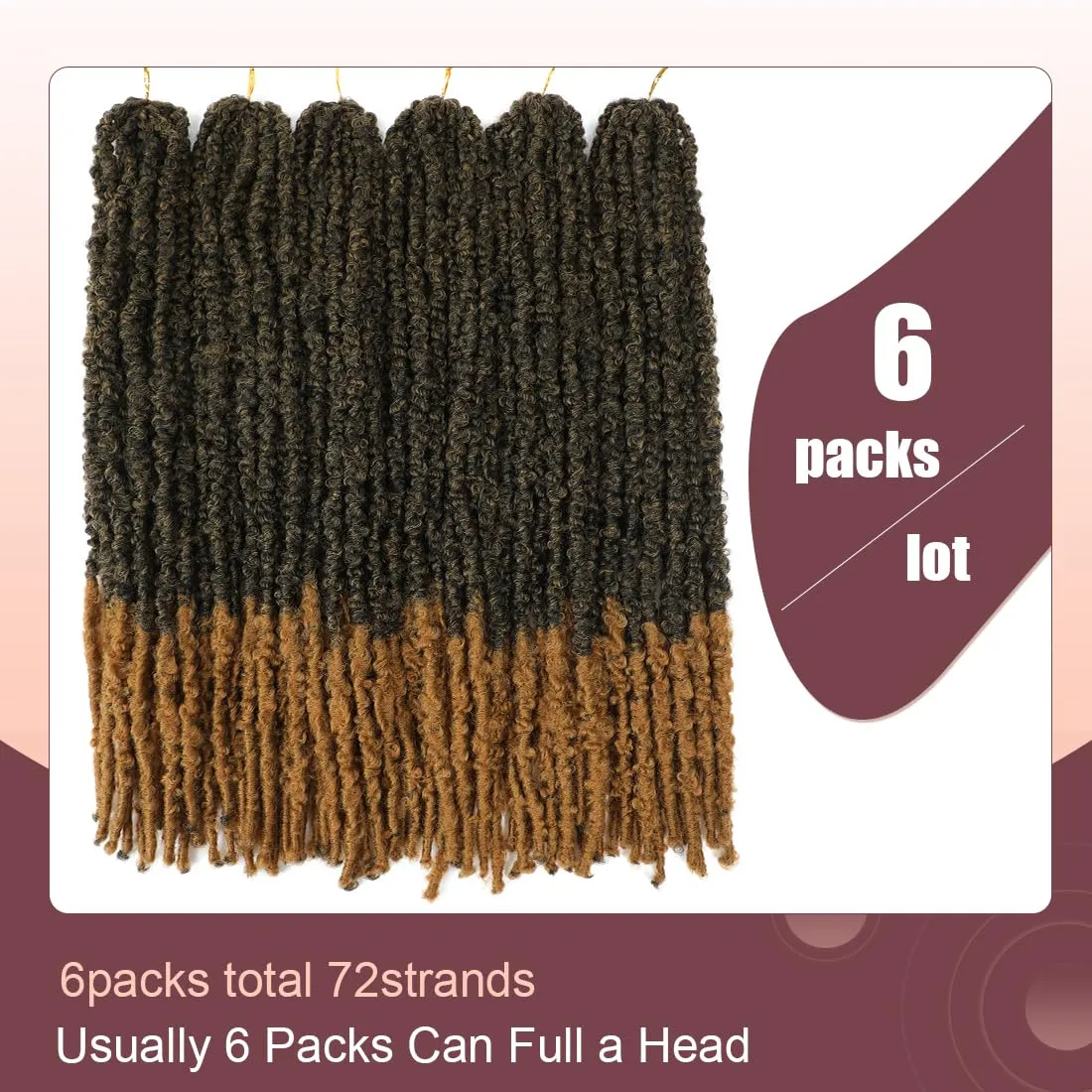 6 Packs Butterfly Locs Crochet Hair 24 inch Distressed Long Butterfly Crochet Hair Locs Handmade Pre-looped Soft Locs For Black Women(24inch,T27)