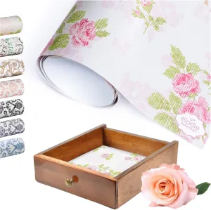 6 Scented Drawer Liners for Closet Shelves (Vintage Rose) - Vintage Dresser Drawer Liner - Floral Sheets Shelf Paper - Cute Sheets