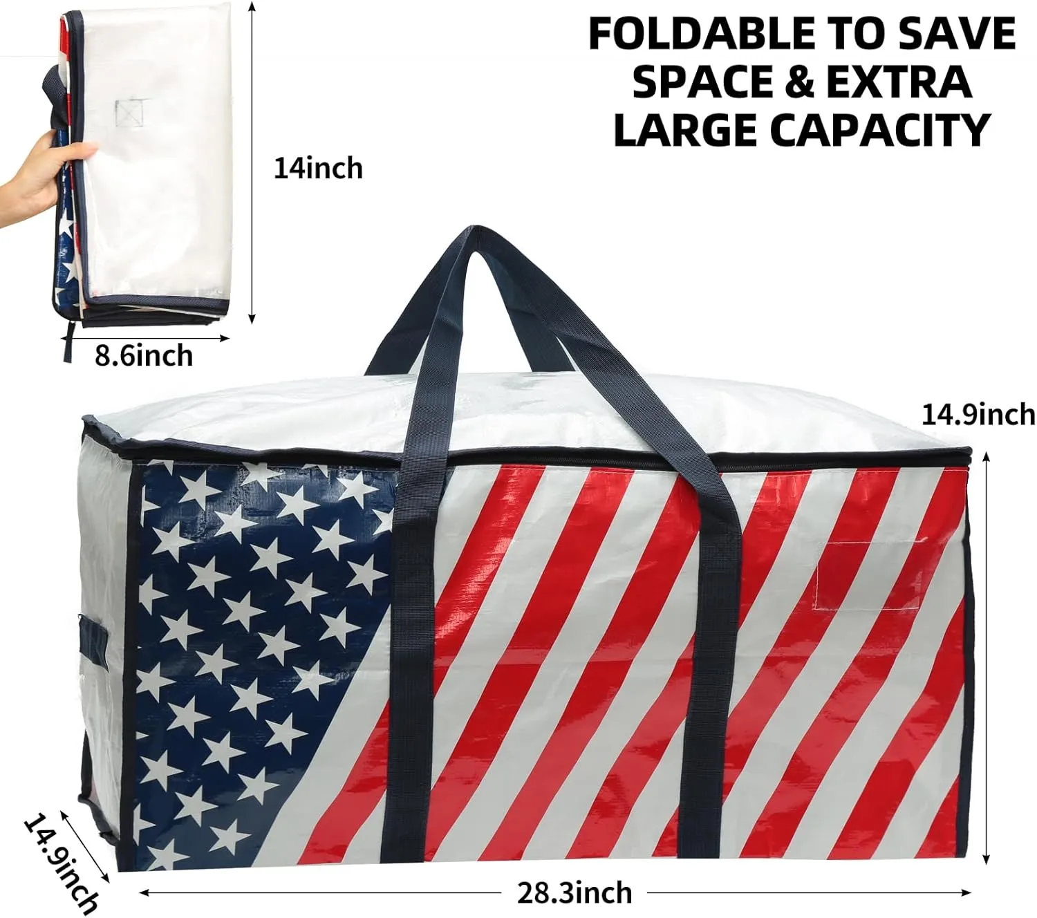 7 Pack Extra Large Heavy Duty Moving Bags - Waterproof Storage Bags With Zipper And Handles,Backpack Straps Strong Tote Bags For Clothes,Alternative To Moving Box, Handbags