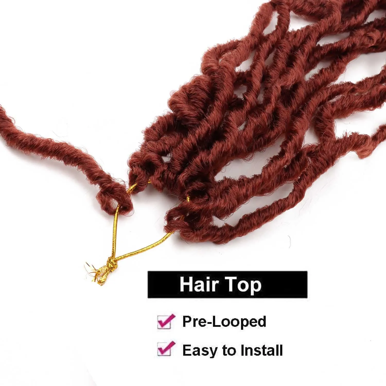 7 Packs 24 Inch Soft Locs Crochet Hair Pre Looped Curly Wavy Faux Loc Crochet Braids for Natural Butterfly Locs Crochet Hair for Black Women (24 inch(pack of 7), 350#)