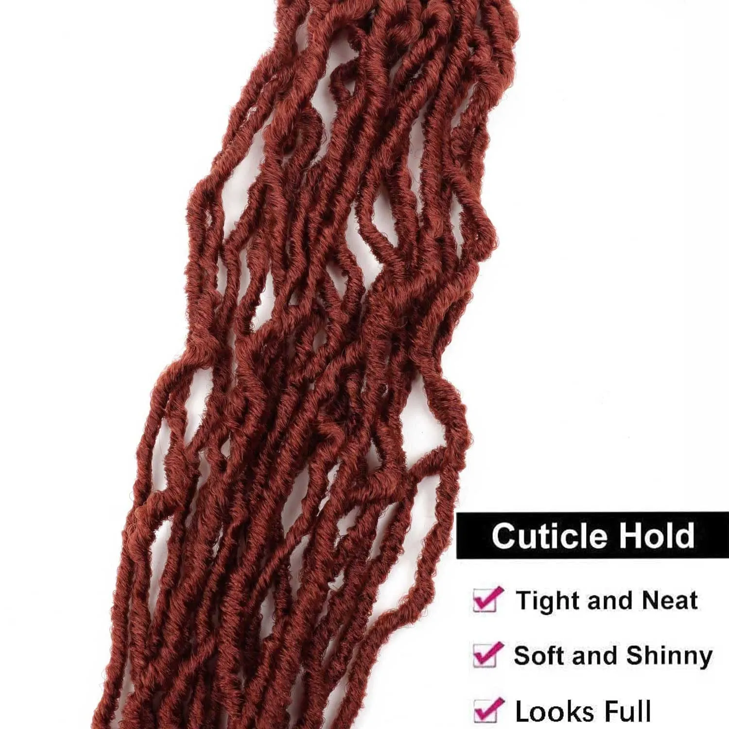 7 Packs 24 Inch Soft Locs Crochet Hair Pre Looped Curly Wavy Faux Loc Crochet Braids for Natural Butterfly Locs Crochet Hair for Black Women (24 inch(pack of 7), 350#)
