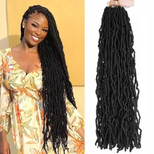 7 Packs 30 Inch Faux Locs Crochet Hair for Black Women Soft Locs Crochet Hair for Butterfly Locs Curly Wavy Goddess Locs Crochet Loc Hair (30 inch(pack of 7), 1B)