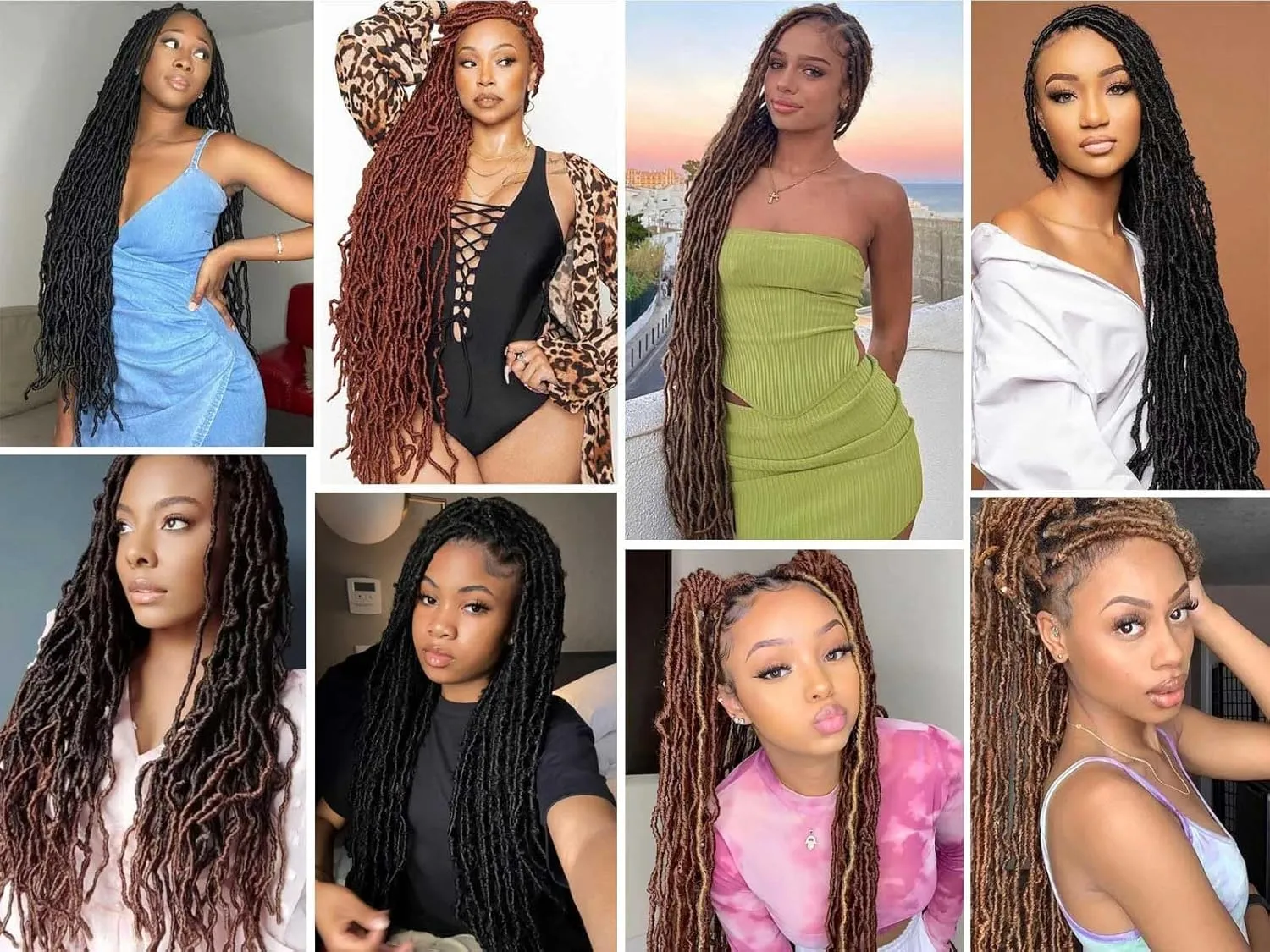 7 Packs Faux Locs Crochet Hair 30 Inch Soft Locs for Distressed Locs Butterfly Locs Crochet Hair for Women (30 Inch(Pack of 7), 1B)