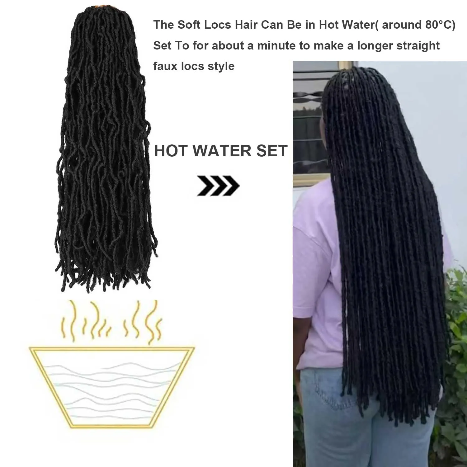7 Packs Faux Locs Crochet Hair 30 Inch Soft Locs for Distressed Locs Butterfly Locs Crochet Hair for Women (30 Inch(Pack of 7), 1B)