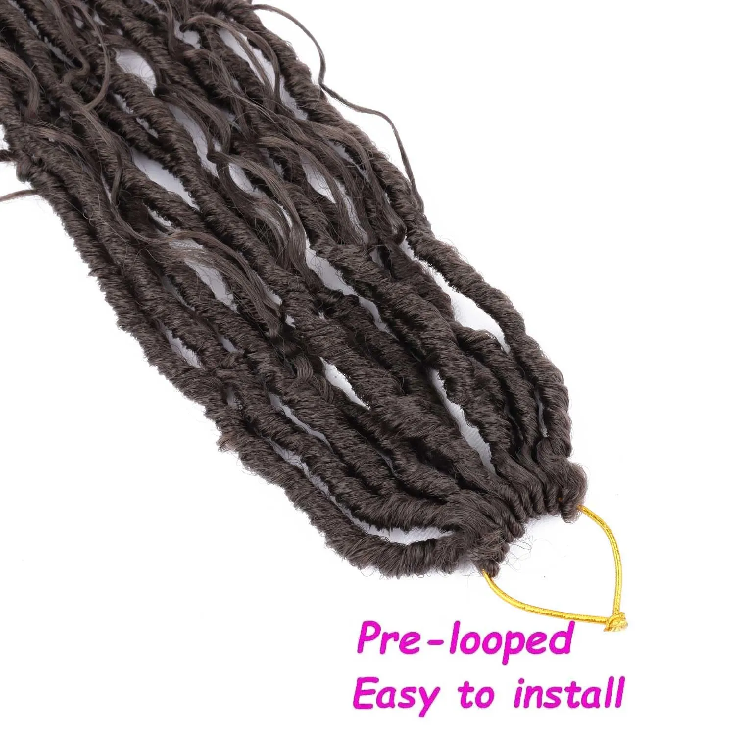 8 Packs Goddess Locs Crochet Hair Bohemian Locs Crochet Braids 24 Inch Boho Crochet Faux Locs with Curly Crochet Hair for Black Women (4#, 24 Inch(Pack of 8))