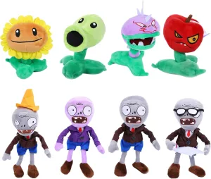 8 PCS PVZ Plant and Zombies Plush Zombies Plants Sets Toy Pea, 1 2 Stuffed Soft Chomper Doll, Sunflower PVZ Figure Doll, Great Gift for Christmas, Birthday New …