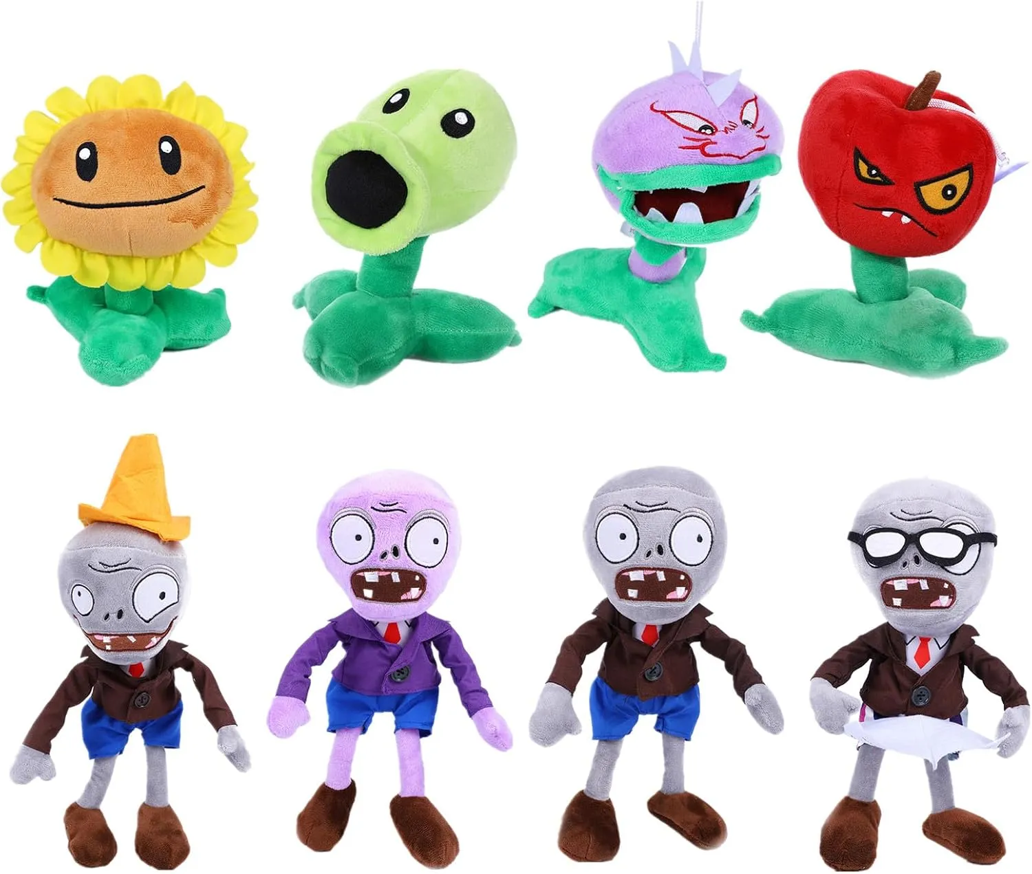 8 PCS PVZ Plant and Zombies Plush Zombies Plants Sets Toy Pea, 1 2 Stuffed Soft Chomper Doll, Sunflower PVZ Figure Doll, Great Gift for Christmas, Birthday New …