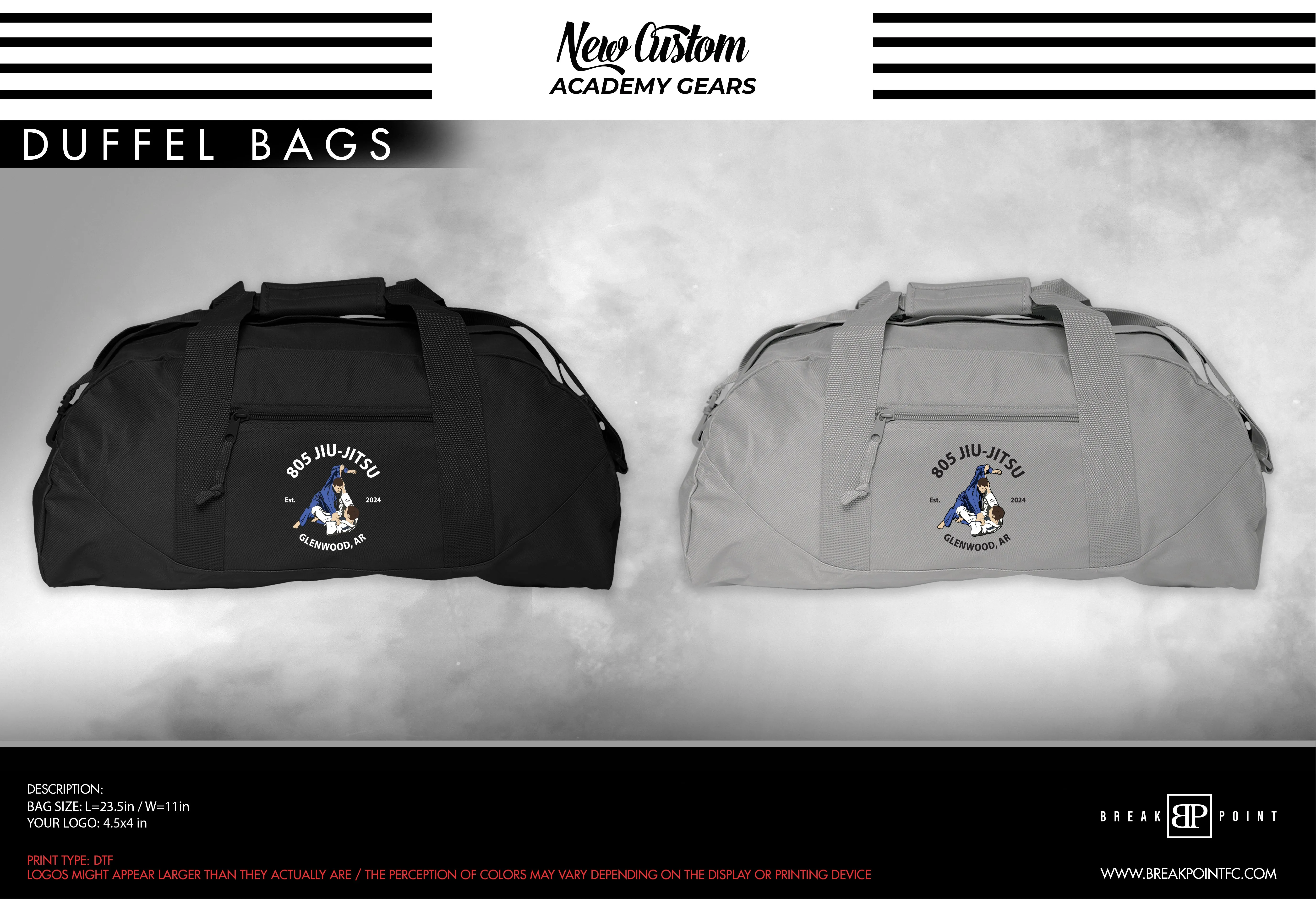 805 Jiu Jitsu Academy Duffel Bags #1189 E (Boys)