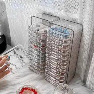 Acrylic jewelry box,Crystal jewelry box,crystal storage box, crystal bracelet transparent desktop storage box, jewelry necklace display stand/Hand worn necklace and bracelet storage box.
