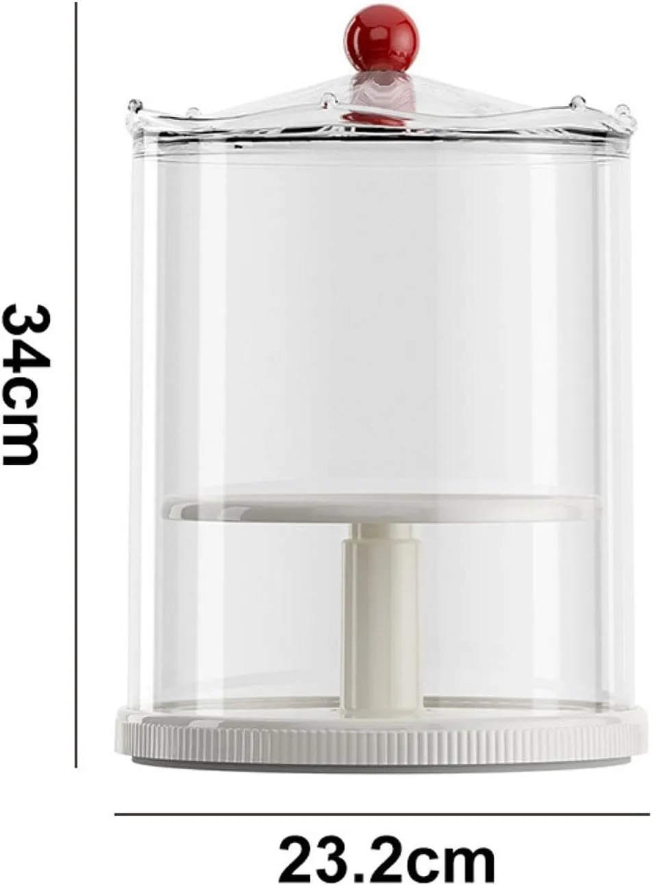Action Figure Display Case Rotating Display Storage Box Transparent Doll Stand for Office Miniature Figurines Perfume , White