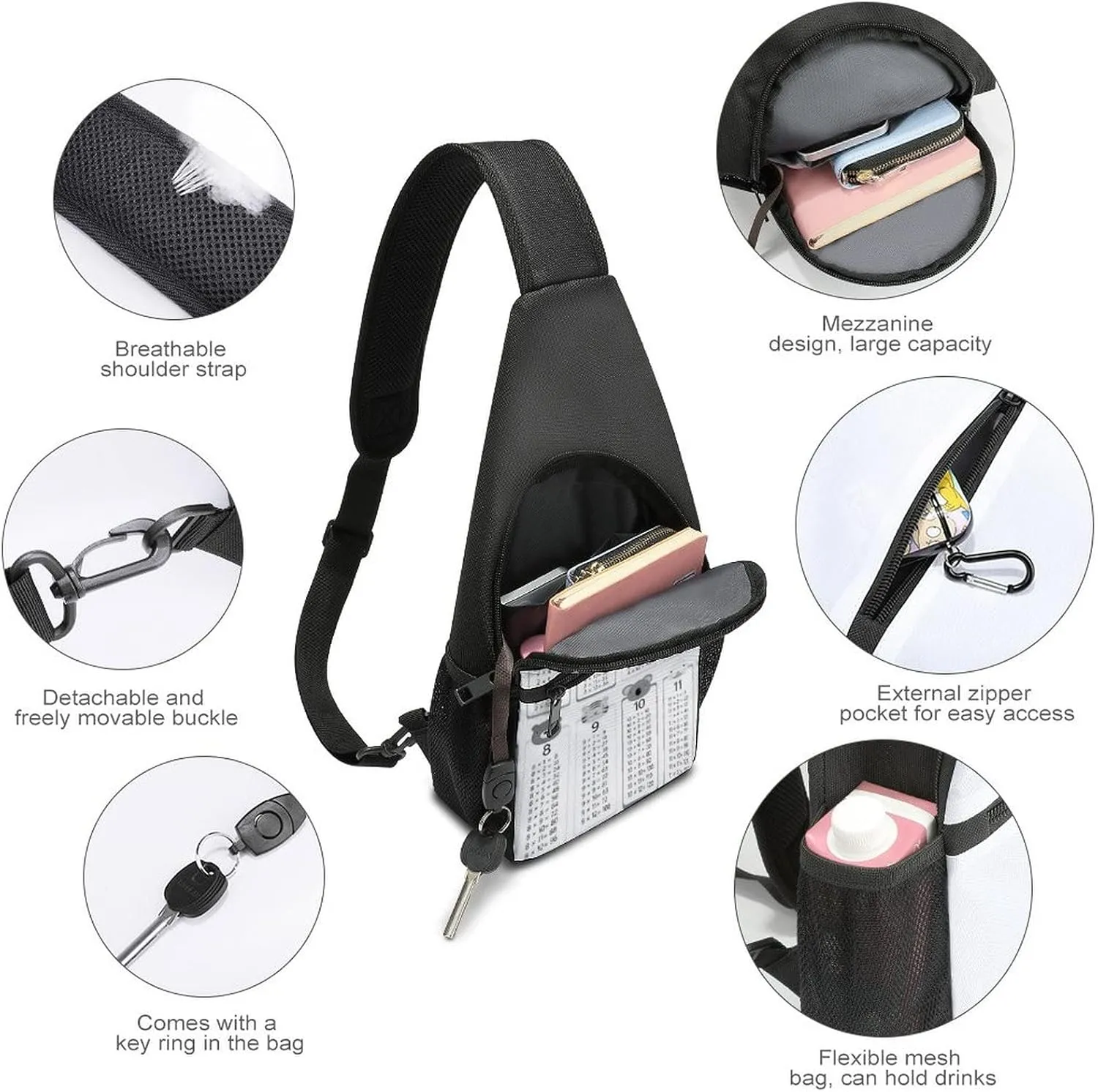 Adjustable Fanny Waist Pack Pouch, Crossbody Durable Runners Bag Wallet for Sports Cycling Gym Hiking Fitness Women Men