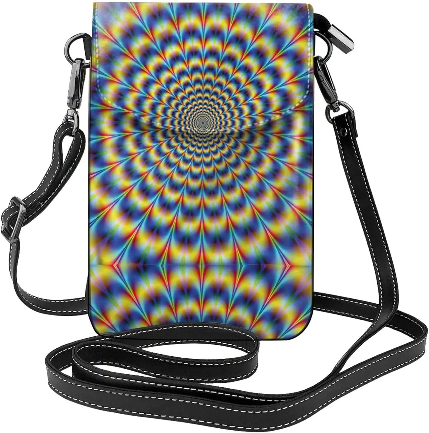 Adjustable Shoulder Strap Print Crossbody Leather Cell Phone Purse with Credit Card Slots