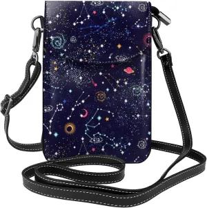 Adjustable Shoulder Strap Print Crossbody Leather Cell Phone Purse with Credit Card Slots