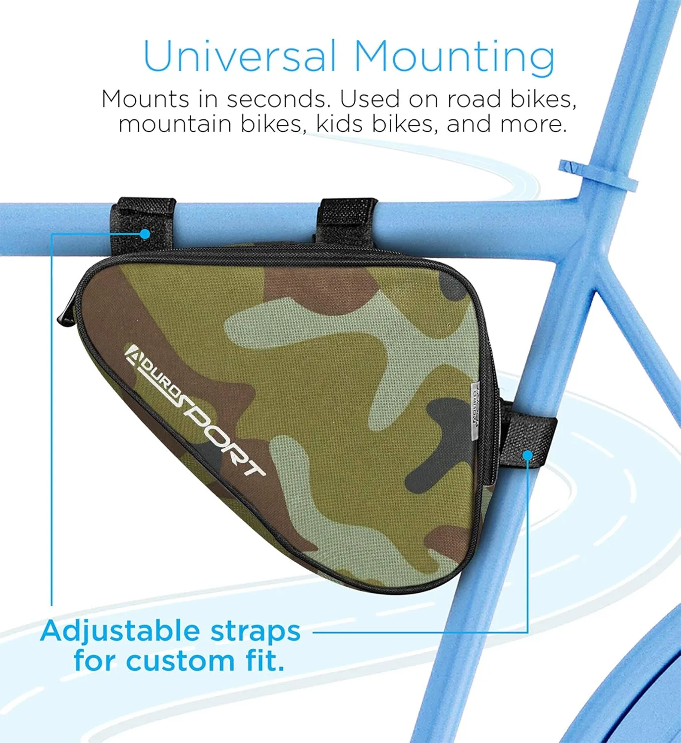 Aduro Sport Bicycle Bike Storage Bag Triangle Saddle Frame Pouch for Cycling