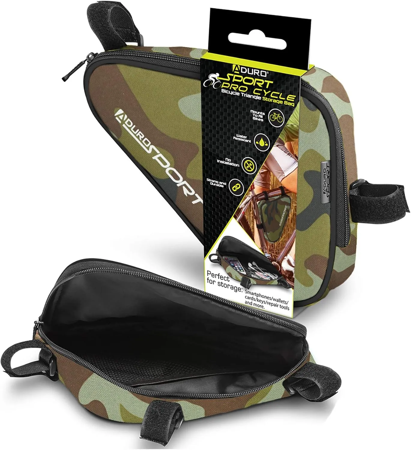 Aduro Sport Bicycle Bike Storage Bag Triangle Saddle Frame Pouch for Cycling