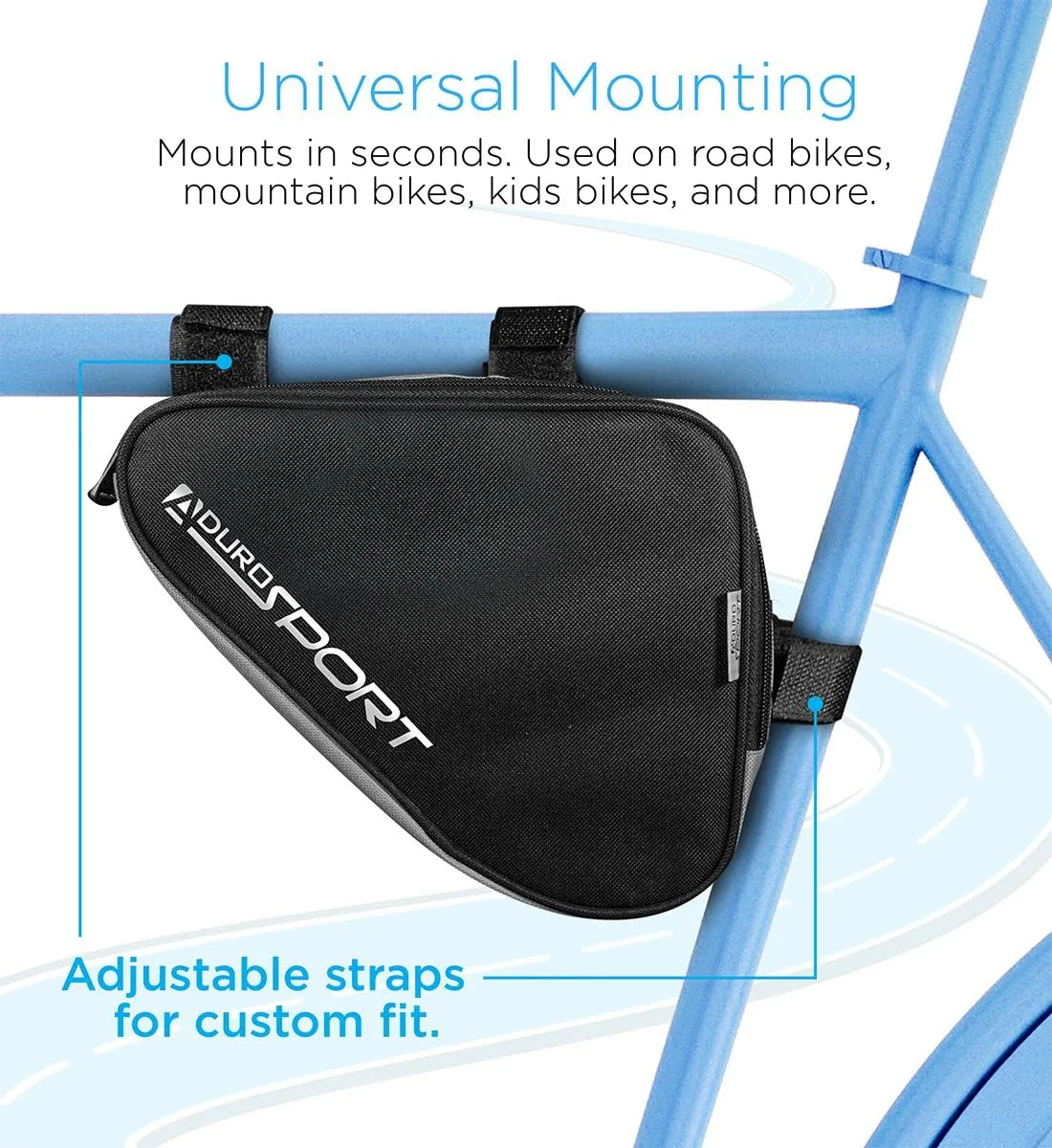 Aduro Sport Bicycle Bike Storage Bag Triangle Saddle Frame Pouch for Cycling