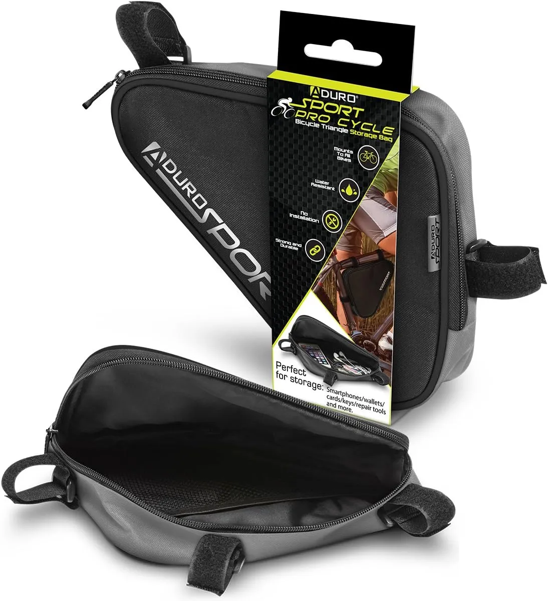 Aduro Sport Bicycle Bike Storage Bag Triangle Saddle Frame Pouch for Cycling
