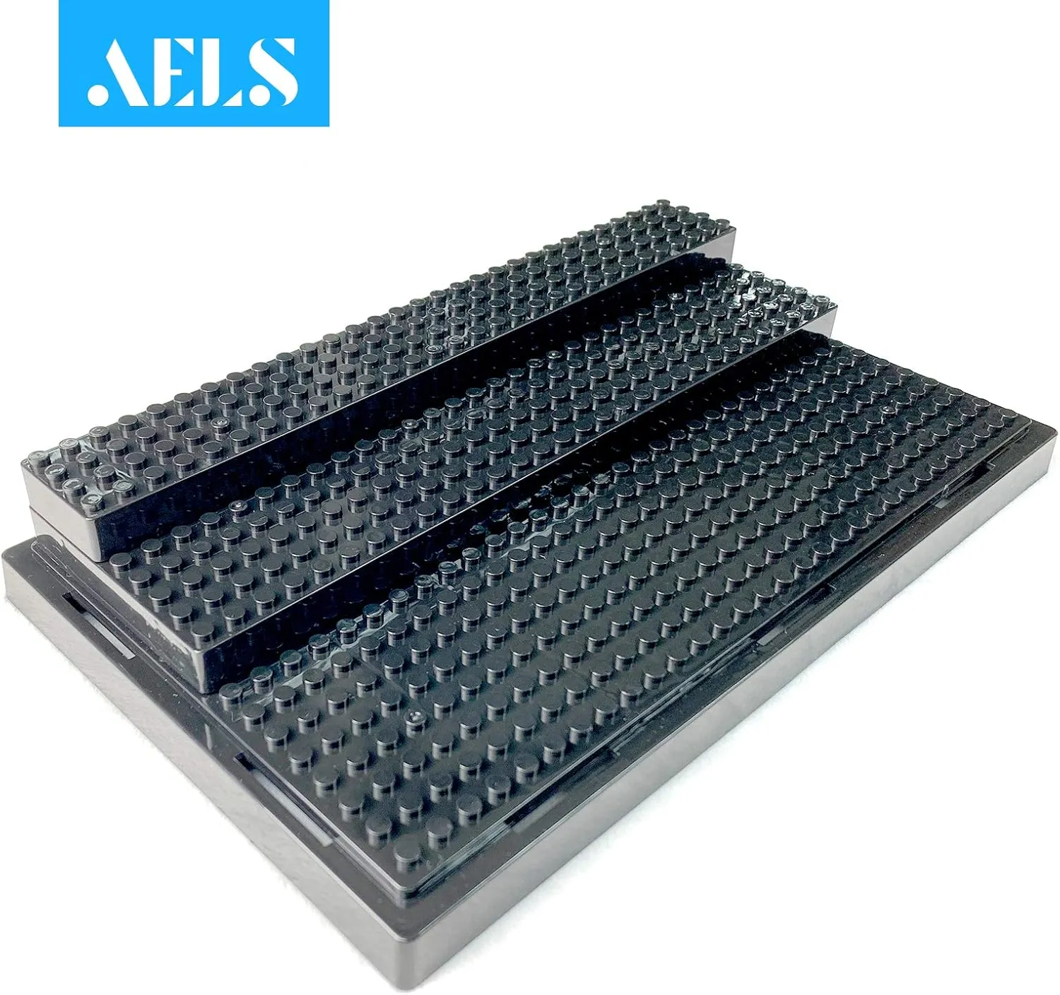 AELS 3-Level Acrylic Display Case, Set of 2, Dustproof Showcase for Collection Bricks Blocks Toys Models Minifigures Building, Clear, Removable