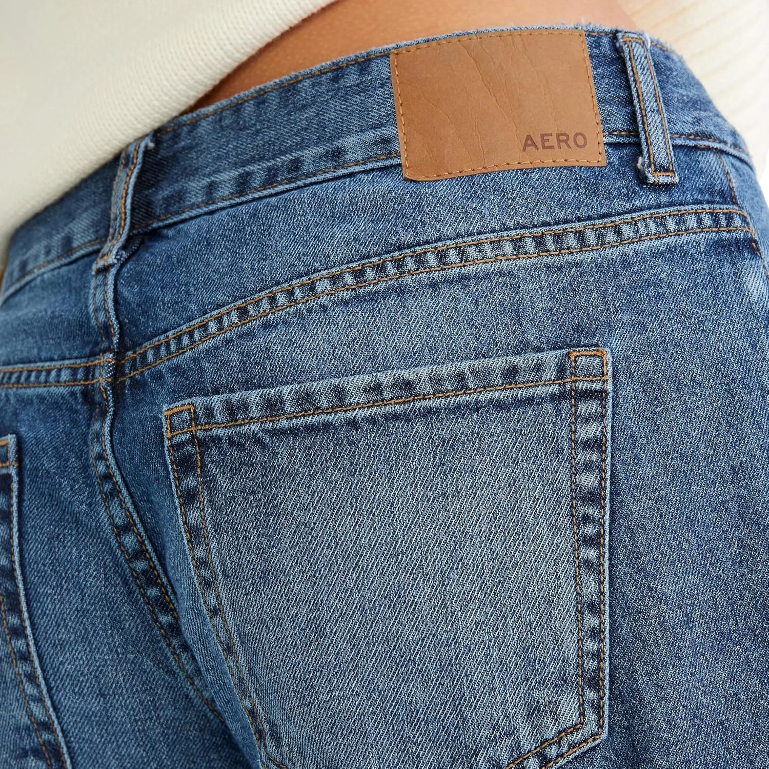 AEROPOSTALE Women's Baggy Wide Leg Dark Wash Clean Jean