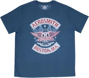 Aerosmith Men's Boston Pride Slim Fit T-Shirt Medium Denim