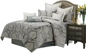 Aico Amini Cambria 10 pc King Comforter Set in Mineral