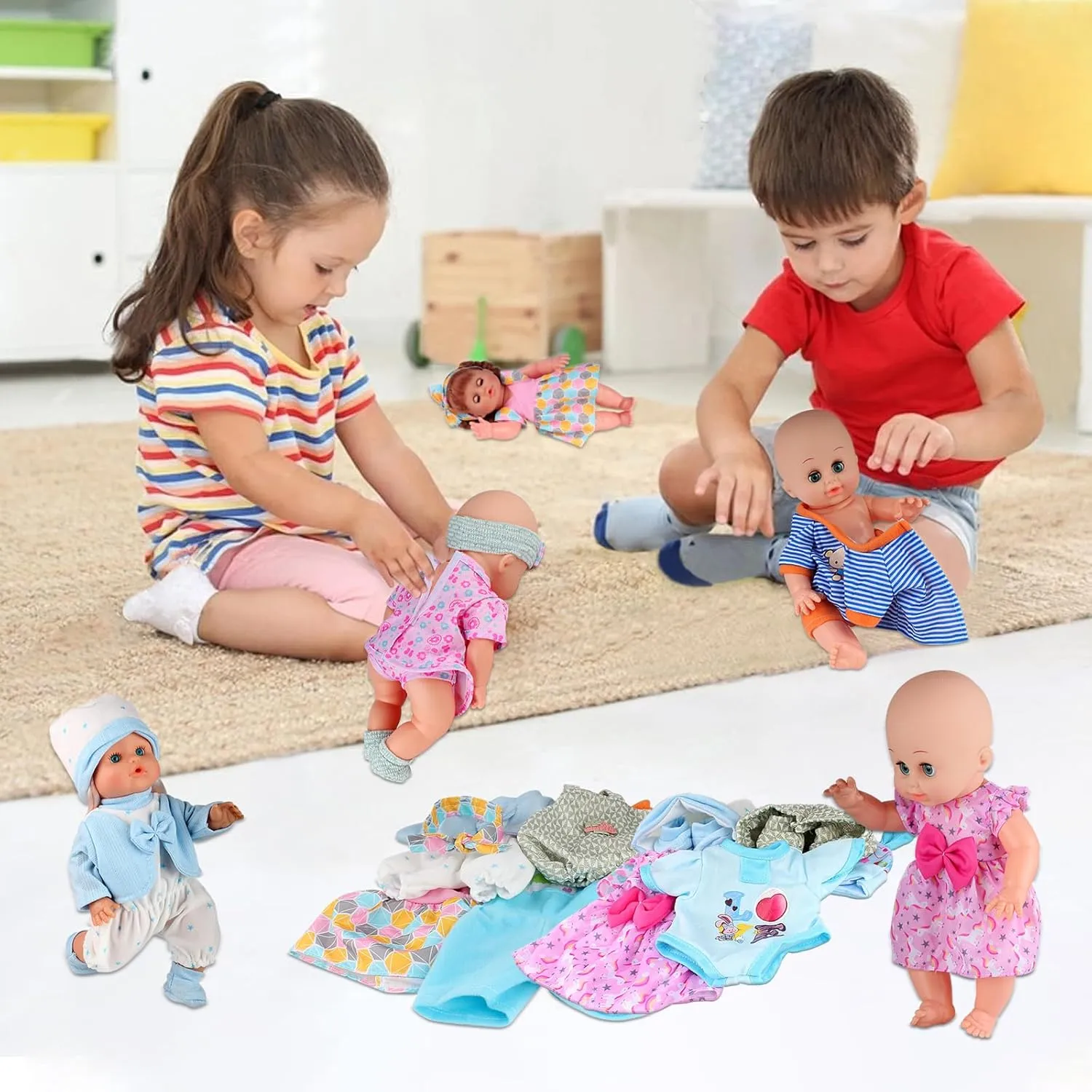 AIive Baby Doll Clothes Accessories-10 Sets for 11-12-13 Inch Doll, Clothes Dress Newborn Reborn Baby Doll Costumes Outfits, Children Toy Birthday for Kids (for 11-13'' Doll)