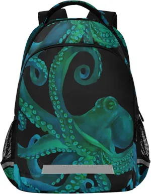 ALAZA Watercolor Octopus Backpack Purse for Women Men Personalized Laptop Notebook Tablet School Bag Stylish Casual Daypack, 13 14 15.6 inch