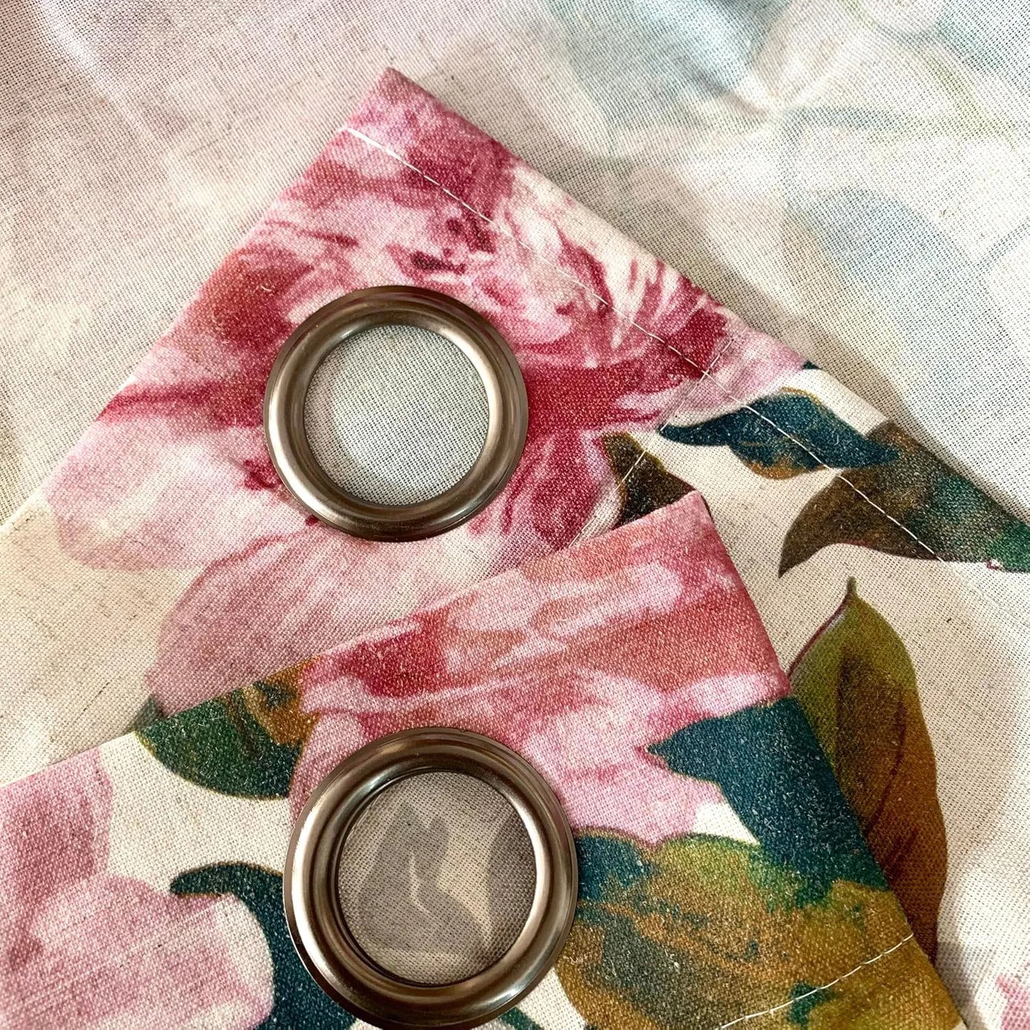 ALIGOGO Pink Vintage Floral Curtains for Living Room 84 Inch Length French Country Peony Linen Patterned Curtains Farmhouse Botanical Drapes Semi Blackout Window Curtain Panels Pair W50 x L84