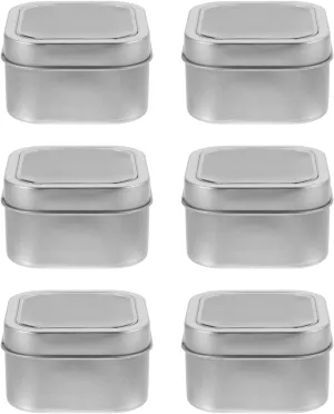 Alipis 6pcs Tinplate storage tank small candle tins biscuits tin can candle emtpty tins square silver metal tins empty storage tins case candle storage tin candy food chocolate box slider