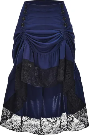 Alivila.Y Fashion Womens Gothic Steampunk Skirt Asymmetrical High Low Dress