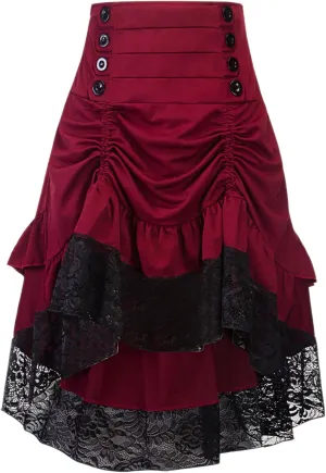 Alivila.Y Fashion Womens Gothic Steampunk Skirt Asymmetrical High Low Dress