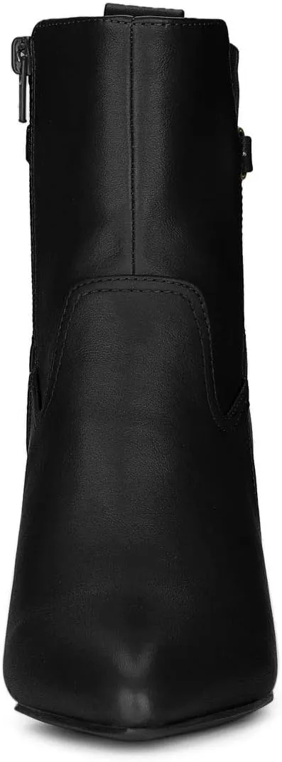 Allegra K Women's Pointed Toe Chunky High Heels Ankle Boots