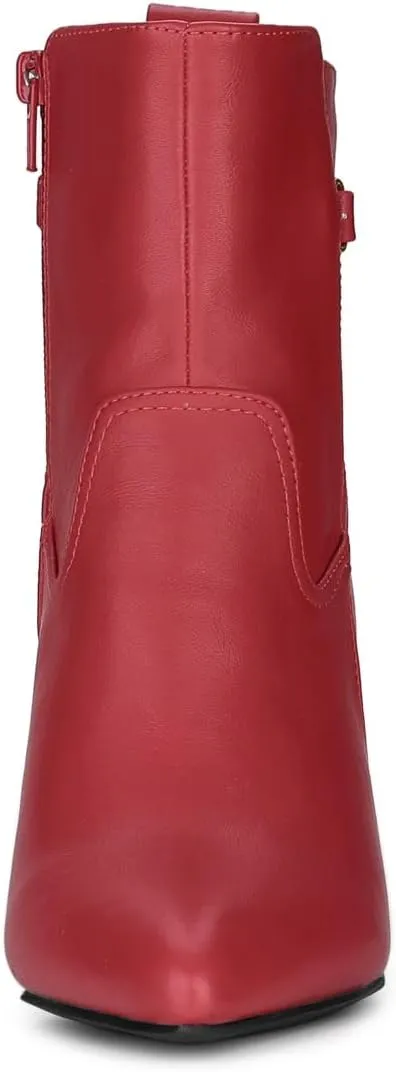 Allegra K Women's Pointed Toe Chunky High Heels Ankle Boots