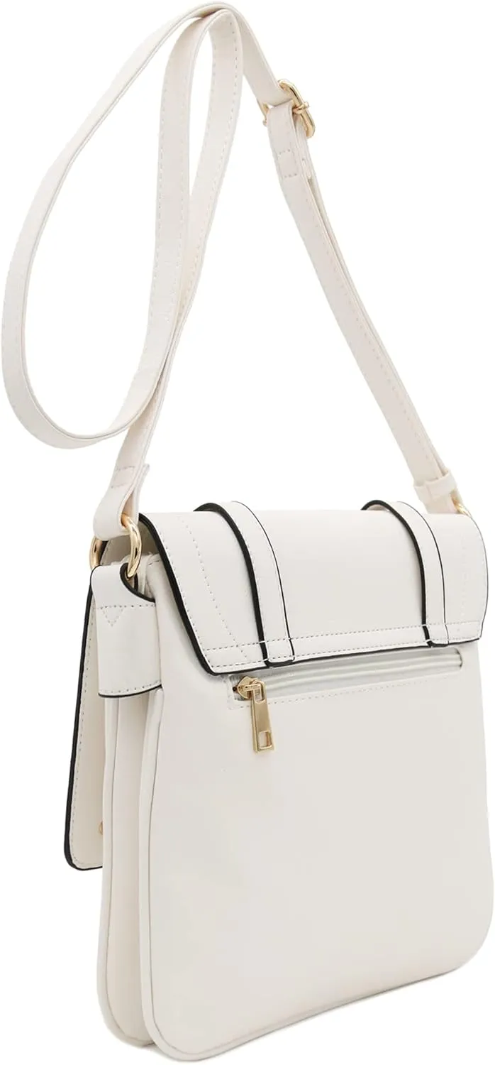 ALYSSA Double Compartment Large Flapover Crossbody Bag