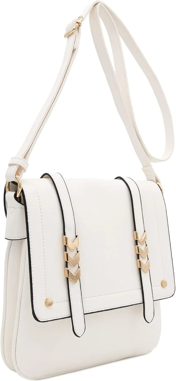 ALYSSA Double Compartment Large Flapover Crossbody Bag