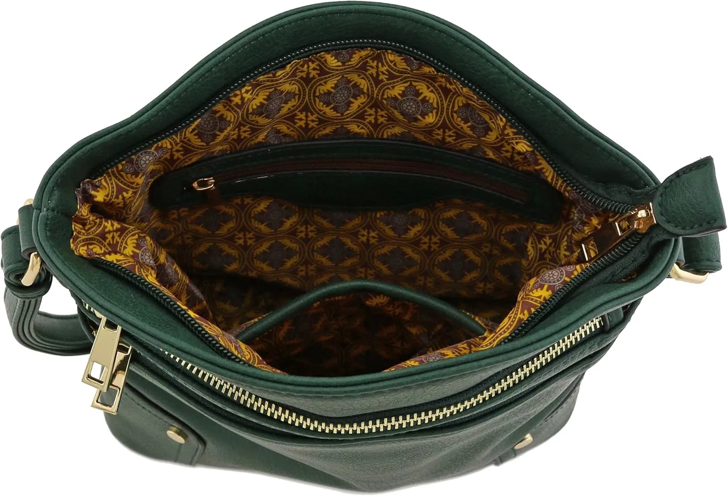 ALYSSA Triple Zip Pocket Large Crossbody Bag