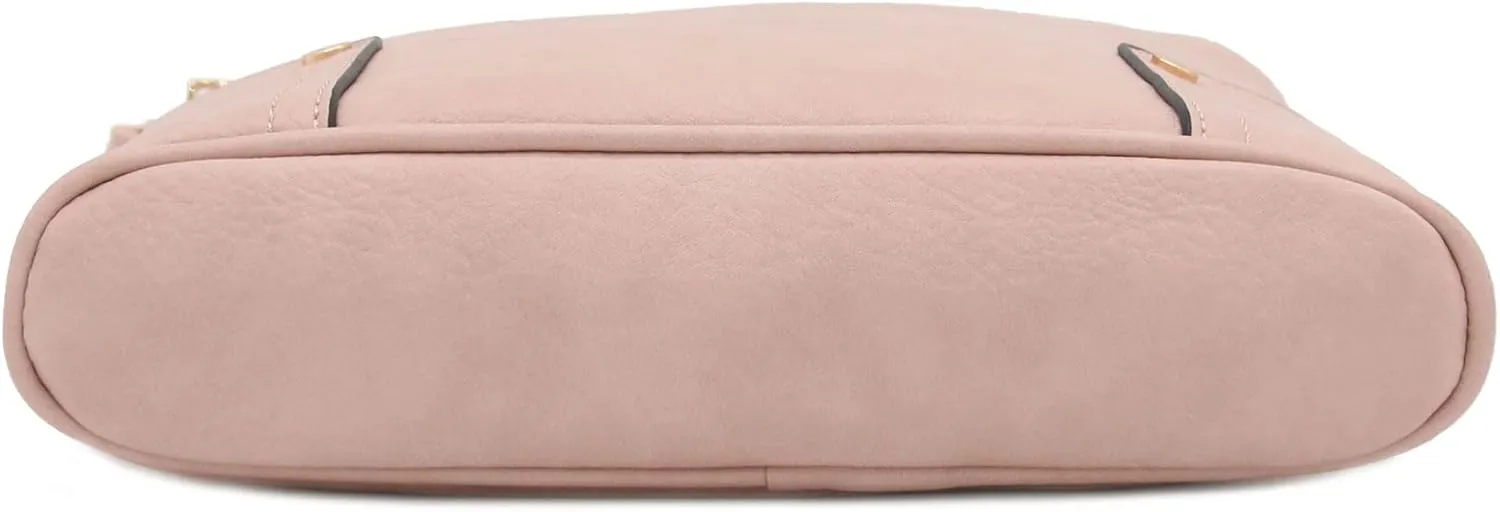 ALYSSA Triple Zip Pocket Large Crossbody Bag