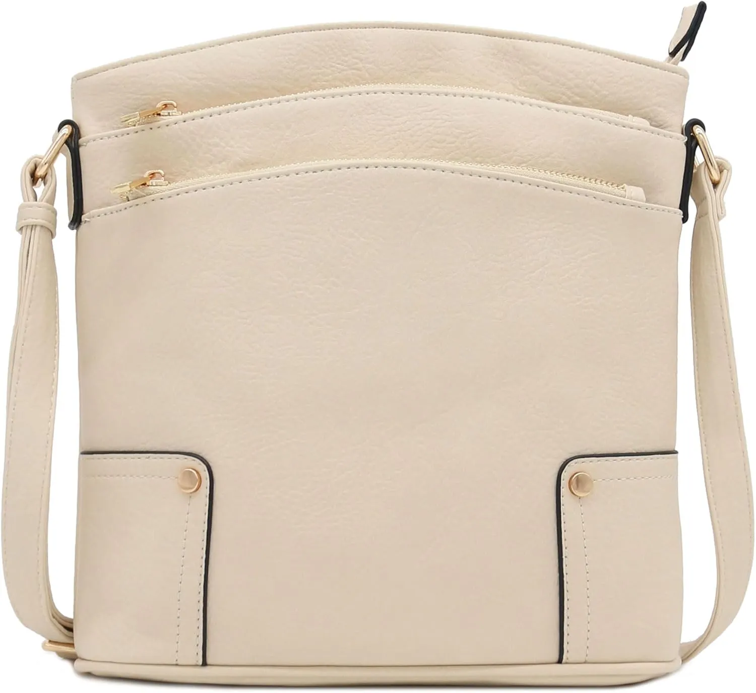 ALYSSA Triple Zip Pocket Large Crossbody Bag