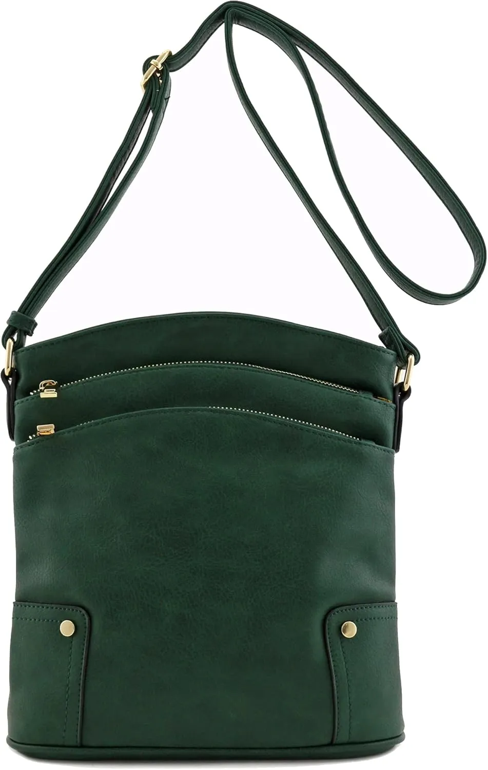 ALYSSA Triple Zip Pocket Large Crossbody Bag