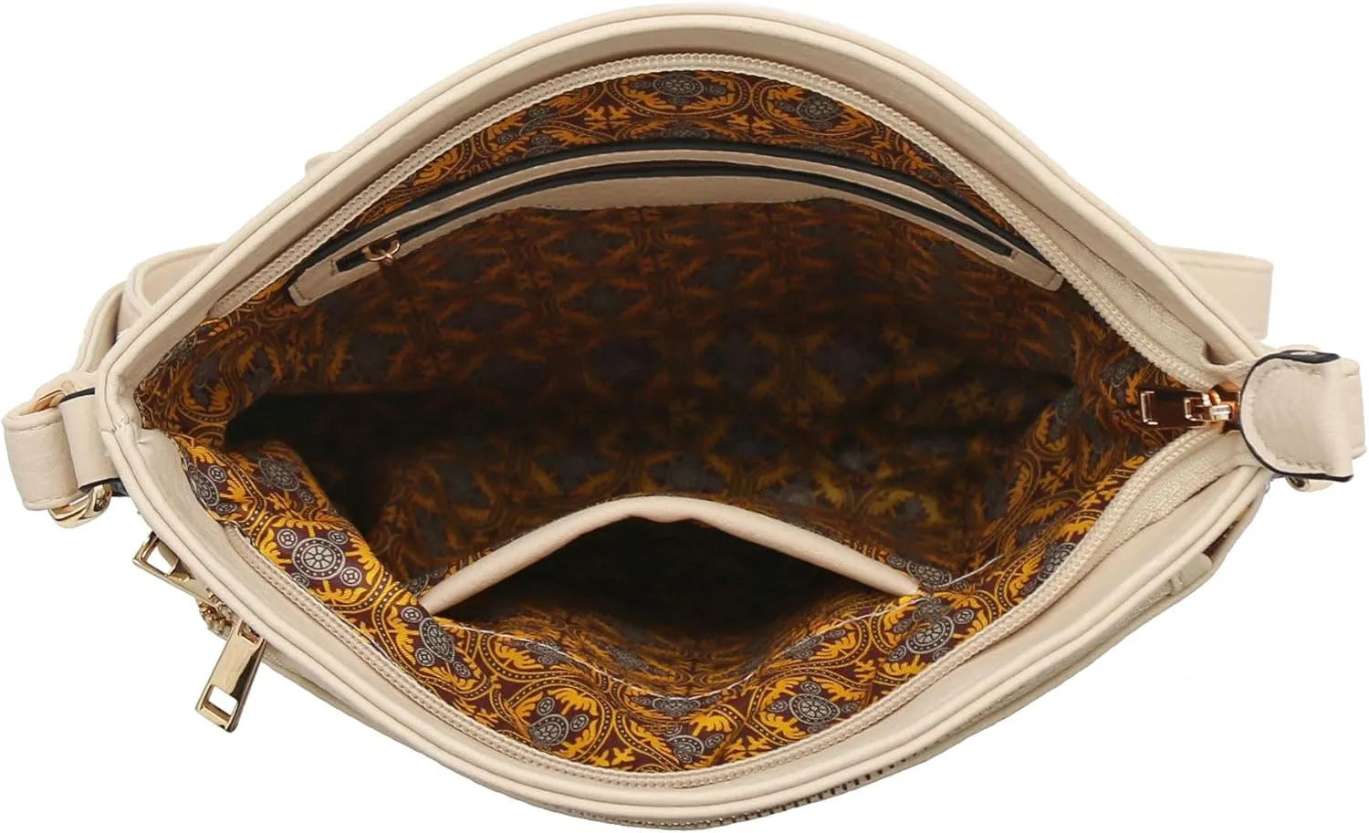 ALYSSA Triple Zip Pocket Large Crossbody Bag