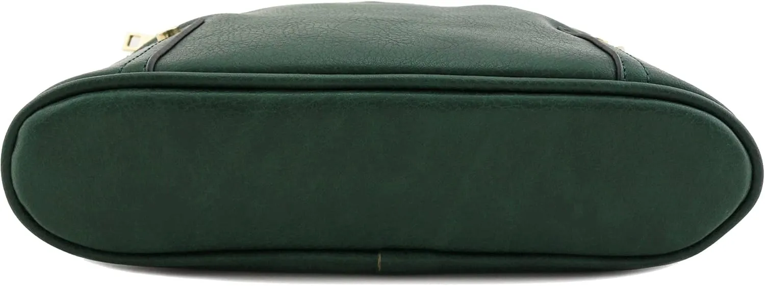 ALYSSA Triple Zip Pocket Large Crossbody Bag
