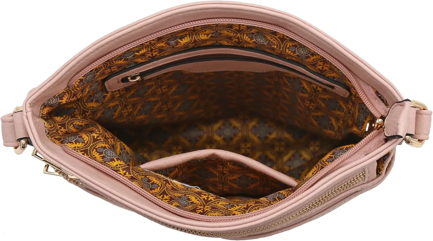 ALYSSA Triple Zip Pocket Large Crossbody Bag