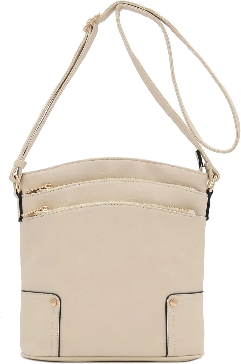 ALYSSA Triple Zip Pocket Large Crossbody Bag