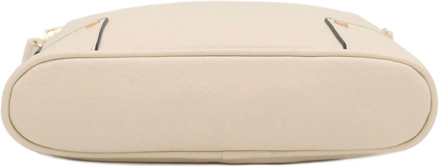 ALYSSA Triple Zip Pocket Large Crossbody Bag