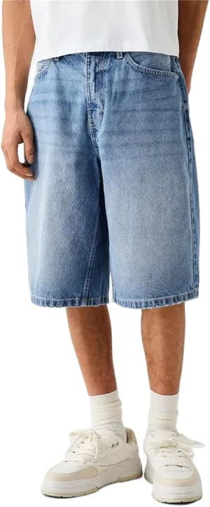 Alyweatry Men’s Y2k Baggy Denim Shorts Loose Fit Hip Hop Skater Carpenter Jean Shorts Trendy Streetwear