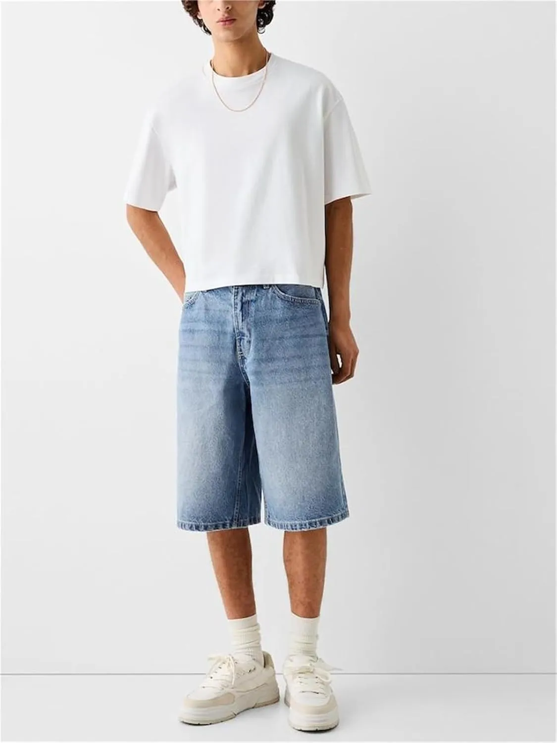 Alyweatry Men’s Y2k Baggy Denim Shorts Loose Fit Hip Hop Skater Carpenter Jean Shorts Trendy Streetwear