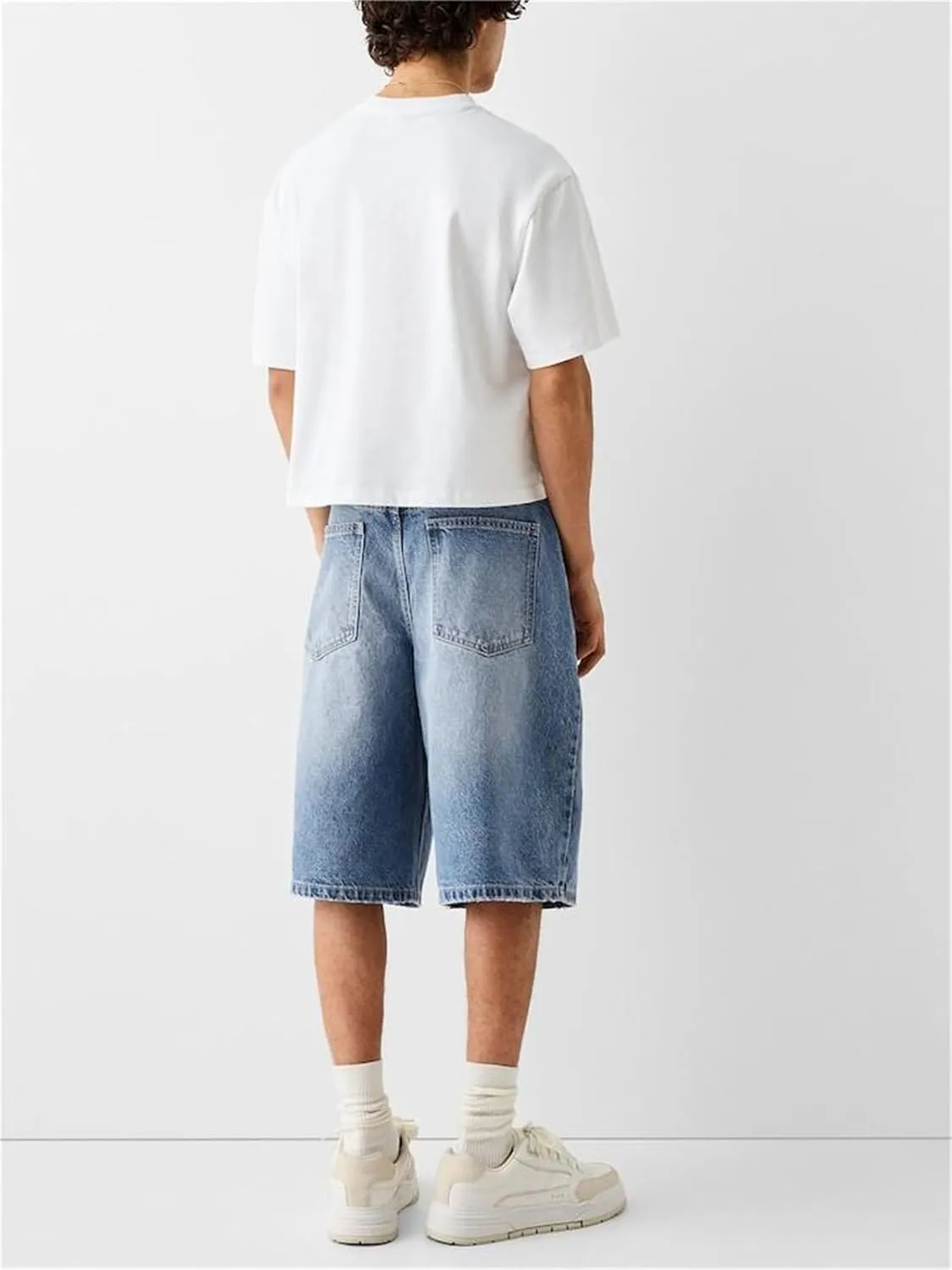 Alyweatry Men’s Y2k Baggy Denim Shorts Loose Fit Hip Hop Skater Carpenter Jean Shorts Trendy Streetwear