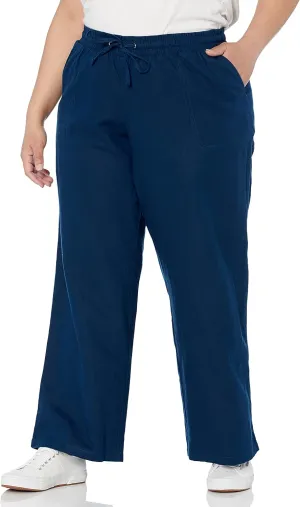 Amazon Essentials Women's Linen Blend Drawstring Relaxed Fit Wide Leg Pant (Available in Plus Size)