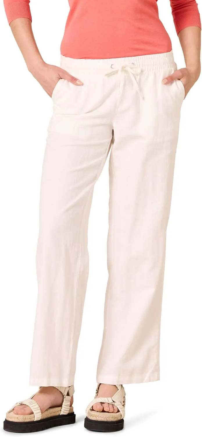 Amazon Essentials Women's Linen Blend Drawstring Relaxed Fit Wide Leg Pant (Available in Plus Size)
